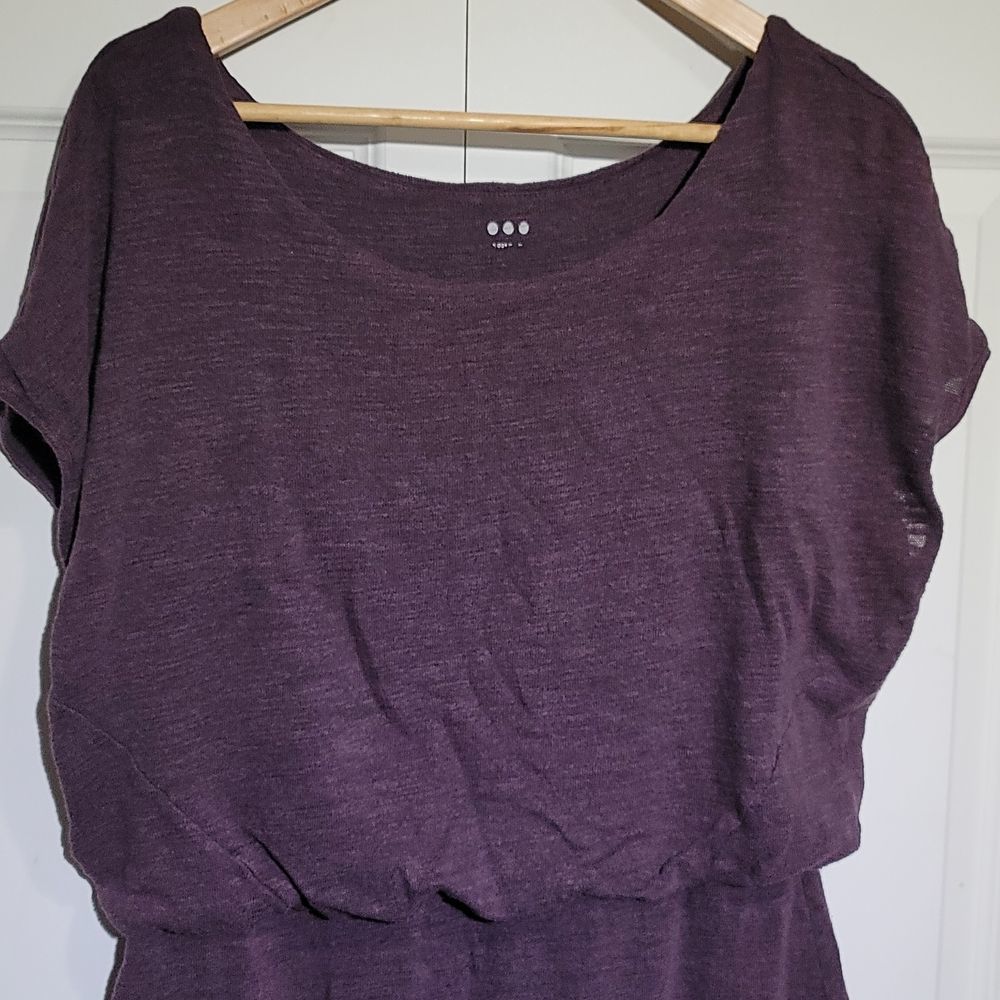 Three Dots Eggplant Purple T-Shirt Dress - Picture 2 of 6
